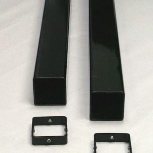 GS-36SQ Steel Ground Sleeves 36" Long for 3" SQ Posts w/Collars (For Sand VB), Black