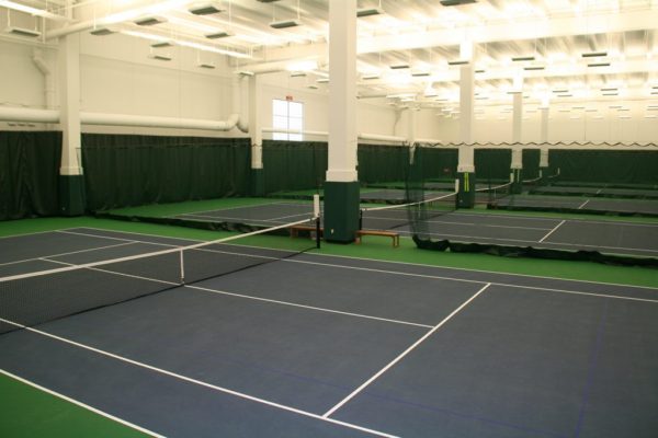Douglas Divider Curtains installed in an indoor tennis court facility