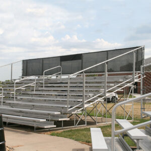 Windscreen Bleacher with sponsor logos