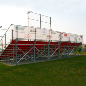 Windscreen Bleacher with sponsor logos