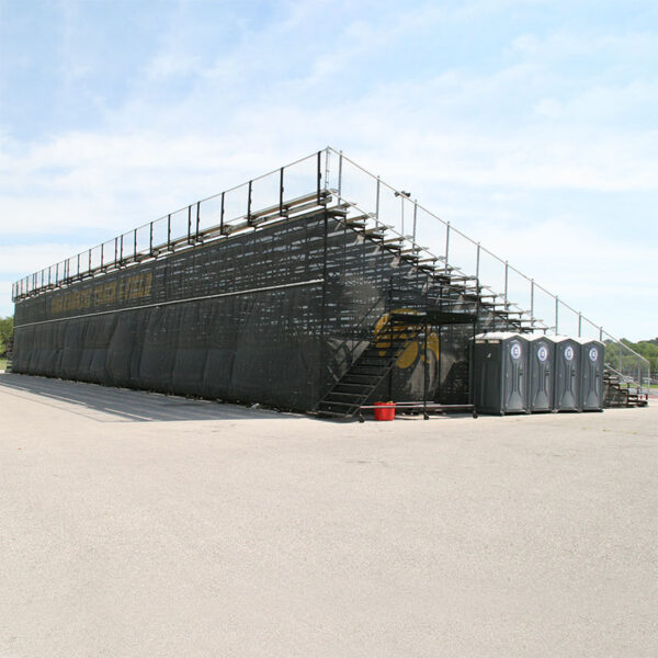 Full Windscreen Bleacher Enclosure with logos